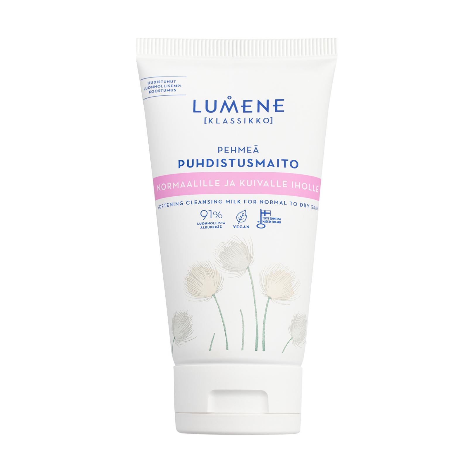 М'яке очищувальне молочко для обличчя Lumene Klassikko Softening Cleansing Milk для нормальної та сухої шкіри, 150 мл